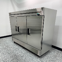 True Three Door Stainless Steel Refrigerator image 1